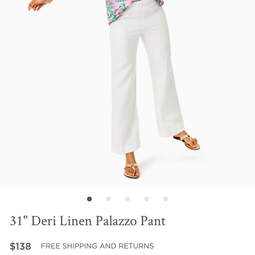 NWT Lilly Pulitzer Deri Linen Palazzo Pant in Pink